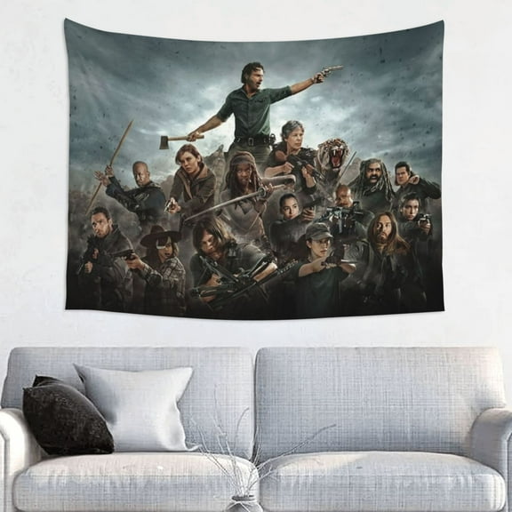 Walking Dead Wall Tapestry Anime Poster For Bedroom Aesthetics Funny Room Decor Flag Wall Hanging For Teen Girls Men Dorm Living Room 29x37in