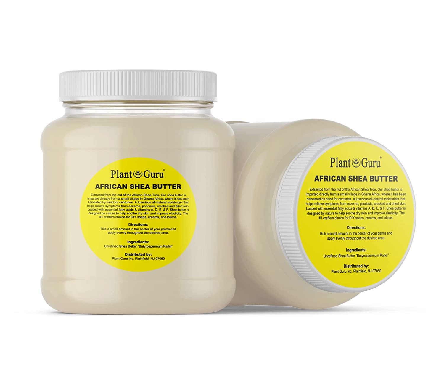 Raw African Shea Butter 3 lbs. Bulk Wholesale 100% Pure Natural Unrefined Organic Ivory / White Great for DIY Body Butter, Lotion, Cream, lip Balm & Soap Making, Eczema & Psoriasis, Stretch Mark