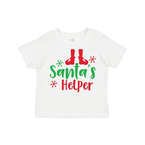 Inktastic Santa's Helper, Elf Shoes, Christmas - Red Green Boys or Girls Toddler T-Shirt