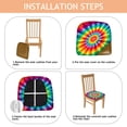 thumbnail image 4 of Rainbow Tie Dye Mandala Pattern Seat Covers for Dining Room Chairs Set Of 4,Stretch Printed Washable Chair Seat Cover with Elastic Ties and Button,Removable Waterproof Couch Cushion Covers, 4 of 6