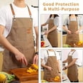 thumbnail image 2 of Hotpom Work Aprons, Cotton Canvas Cross Back Heavy Duty Adjustable Work Apron Unisex Industrial Apron for Men & Women Craft Apron Workwear Essentials, 2 of 6
