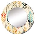 thumbnail image 2 of Designart "Bohemian Ivory Touch" Chevron Round Mirror Wall Decor Glam - Large Beige Round Bathroom Mirror - Round Mirror - 23" x 23", 2 of 6