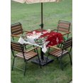 thumbnail image 3 of Outdoor Tablecloth with Umbrella Hole and Zipper, Red Snowman Christmas Square Table Cloth 54x54 Inch Waterproof Tablecloth, Xmas Tree Snowflake Balls Picnic Table Cover for Patio Camping, 3 of 7