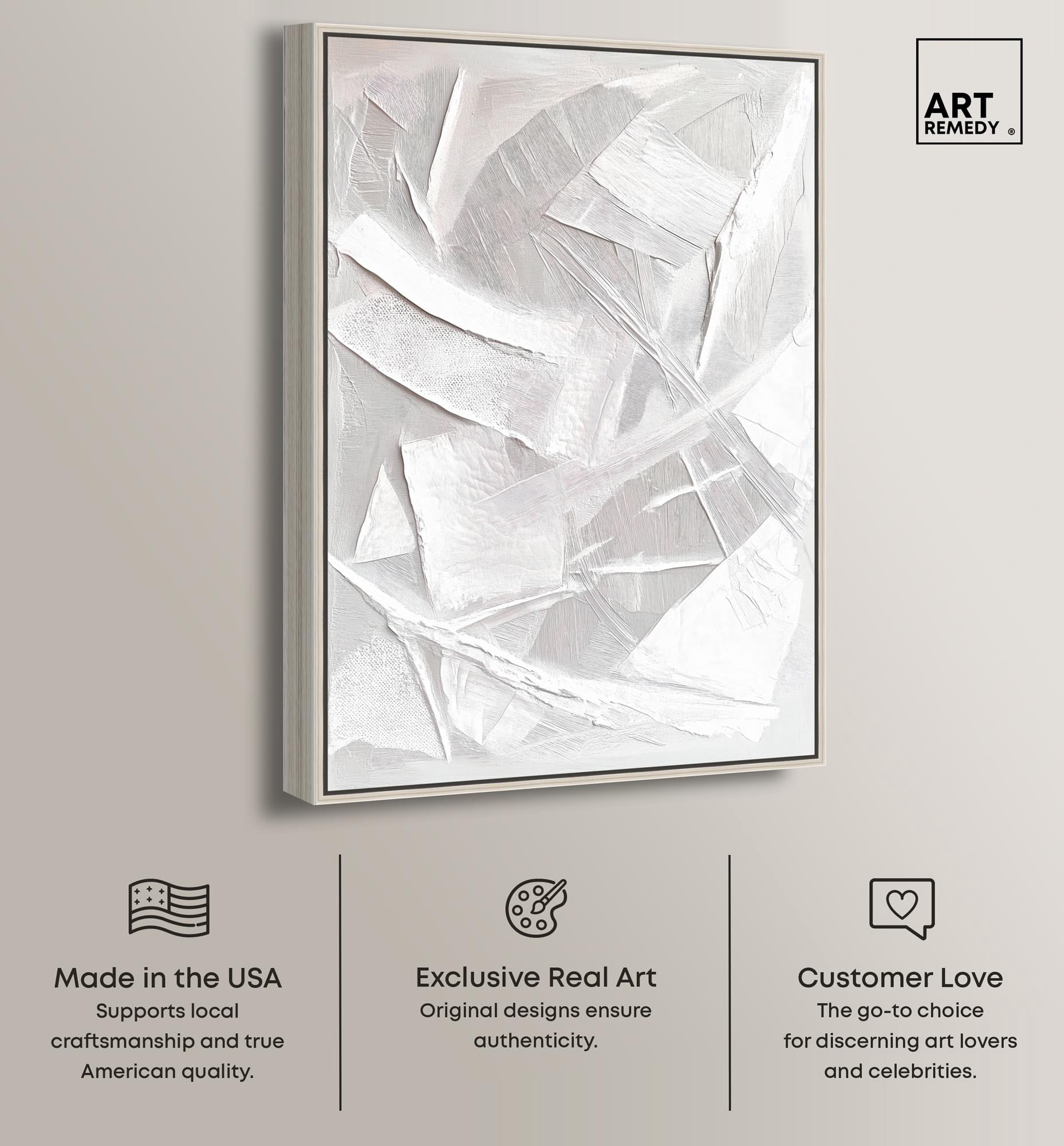Thick White Texture II Canvas White Wall Art by Art Remedy, Silver Frame, 16 x 24