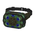 thumbnail image 2 of Honeii Peacock Feathers Print Square Double Layer Waist Bag,Waist Belt Bag Fashion Fanny Women and Men,For Travel Running Hiking Walking, 2 of 9