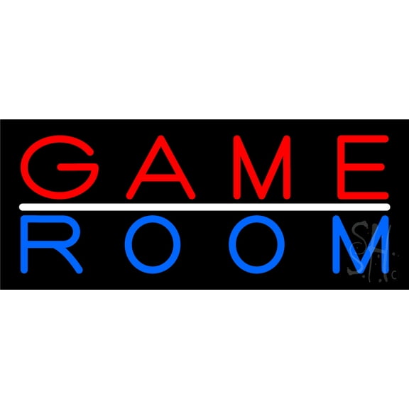 Game Room Bar LED Neon Sign 10 x 24 - inches, Clear Edge Cut Acrylic Backing, with Dimmer - Bright and Premium built indoor LED Neon Sign for Bar decor.