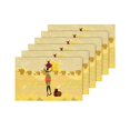 thumbnail image 4 of MKHERT Landscape with African Woman Elephant and Sun Placemats Table Mats for Dining Room Kitchen Table Decoration 12x18 inch,Set of 6, 4 of 4