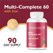 CELEBRATE VITAMINS Multi-Complete Bariatric Multivitamin with Chelated Iron Chewables, 180 Count