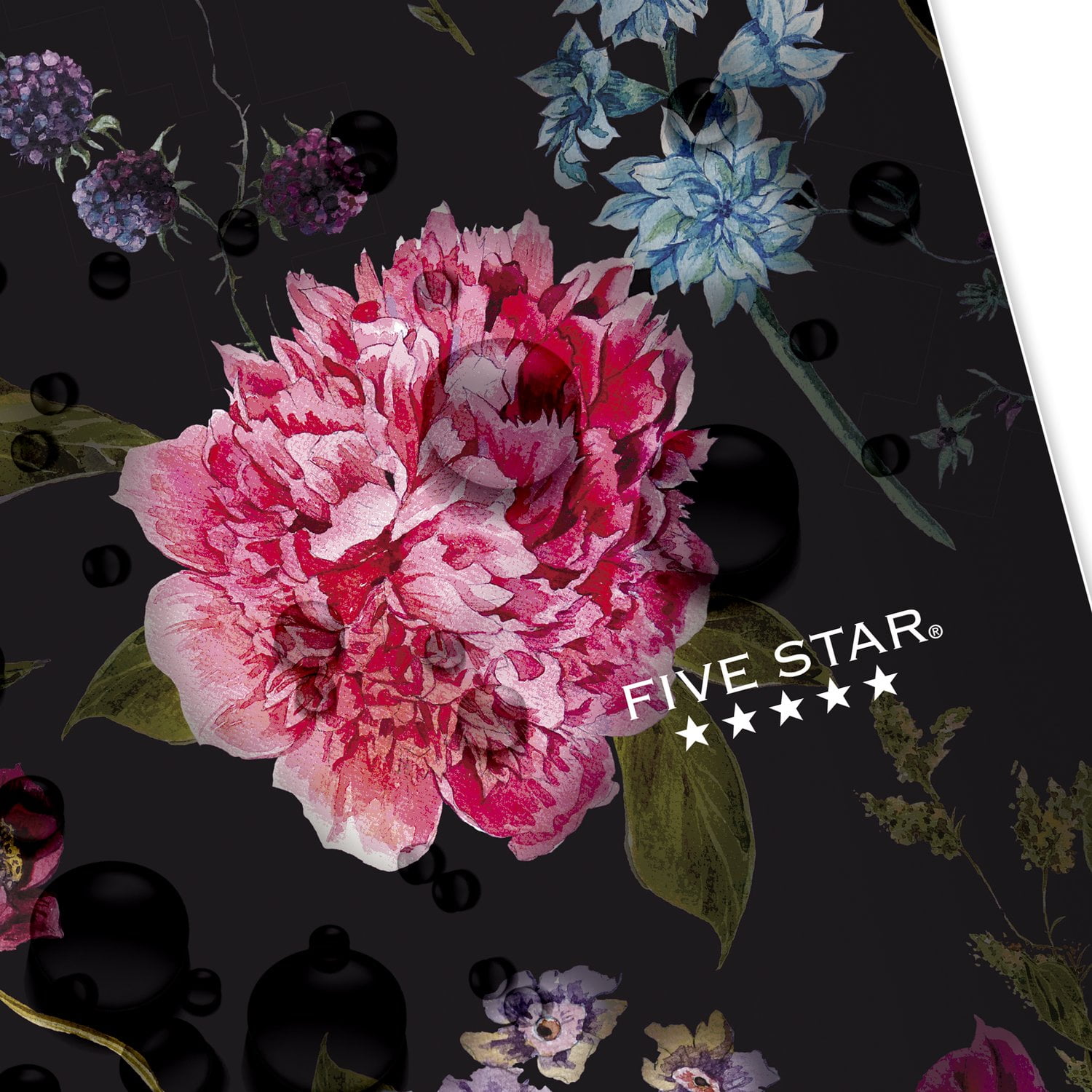 Five Star Flowers Notebook Plus Study App, 1 Subject, College Ruled, 8.5" x 11"