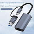 thumbnail image 4 of Adaptador Ethernet Gigabit USB Tipo-C para Transferencia de Datos de 1000 Mbps, RJ45, para Disco Duro Portátil, Consola de Juegos, 4 of 5