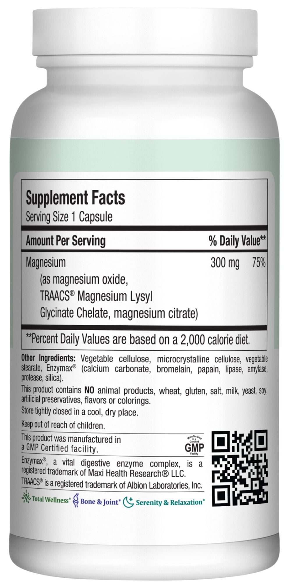 Maxi Health Magnesium Capsules – Energy, Muscle & Nerve Support, Bone Health – 180 Count