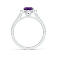 thumbnail image 2 of ANGARA Natural Oval 1.6 ct Amethyst Halo Ring with Diamond Accents in 14K White Gold for Women (Size-9x7mm) | February Birthstone, Anniversary, Jewelry Gift for Women | Natural Amethyst Ring, 2 of 9