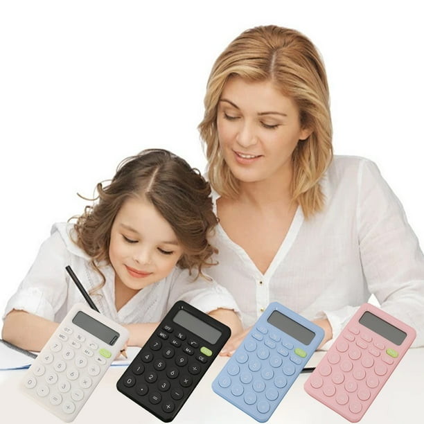 Calculadora científica rosa • Calculadora portátil de oficina con botones grandes • Calculadora de plástico de 14,3x8,3 cm para uso en casa y oficina