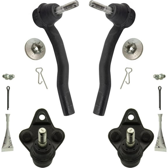 Detroit Axle - Front Ball Joints Tie Rods for Toyota 2010-2015 Prius Plug-In 2011-2017 Lexus CT200h 2 Lower Ball Joints 2 Outer Tie Rods 2012 2013 2014 Replacement