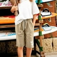 thumbnail image 4 of MIXUE Girls Pants Kids Summer Solid Color Butterfly Print Elastic Waist Drawstring Thin Loose Casual Trousers Outwear,Beige,9-10 Years, 4 of 5