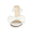 thumbnail image 6 of BLISSFUL STEP Women's Clear Strap Bow Stiletto Heels Mules Slide Sandals White (Size 8), 6 of 8