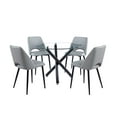 thumbnail image 2 of Velets 36" Round Glass Top Dining Table with Chrome Metal Legs, Modern Small Space Kitchen & Dining Room Table, 2 of 5