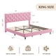 thumbnail image 2 of QinaQin Base de cama tapizada con cabecera ajustable, estructura resistente y tablillas de madera, diseño silencioso y sin necesidad de box spring, 2 of 8