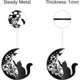thumbnail image 3 of 1pc Black Cat Moon Wall Art Flower Metal Decor Wall Sculptures Gothic Decorative Hanging Pediments Ornament, 3 of 7