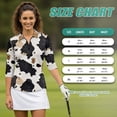 thumbnail image 7 of Uorisanigo Cow Print Womens Golf Shirt Soft Washable Women's 3/4 Sleeve Golf Top Comfortable Polyester Spandex Fabric Workout Sports Pullover Tennis Tops for Women Size M, 7 of 7