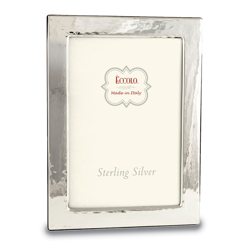 Eccolo Sterling Silver Frame 5 By 7 Inch Hammered Flat Com