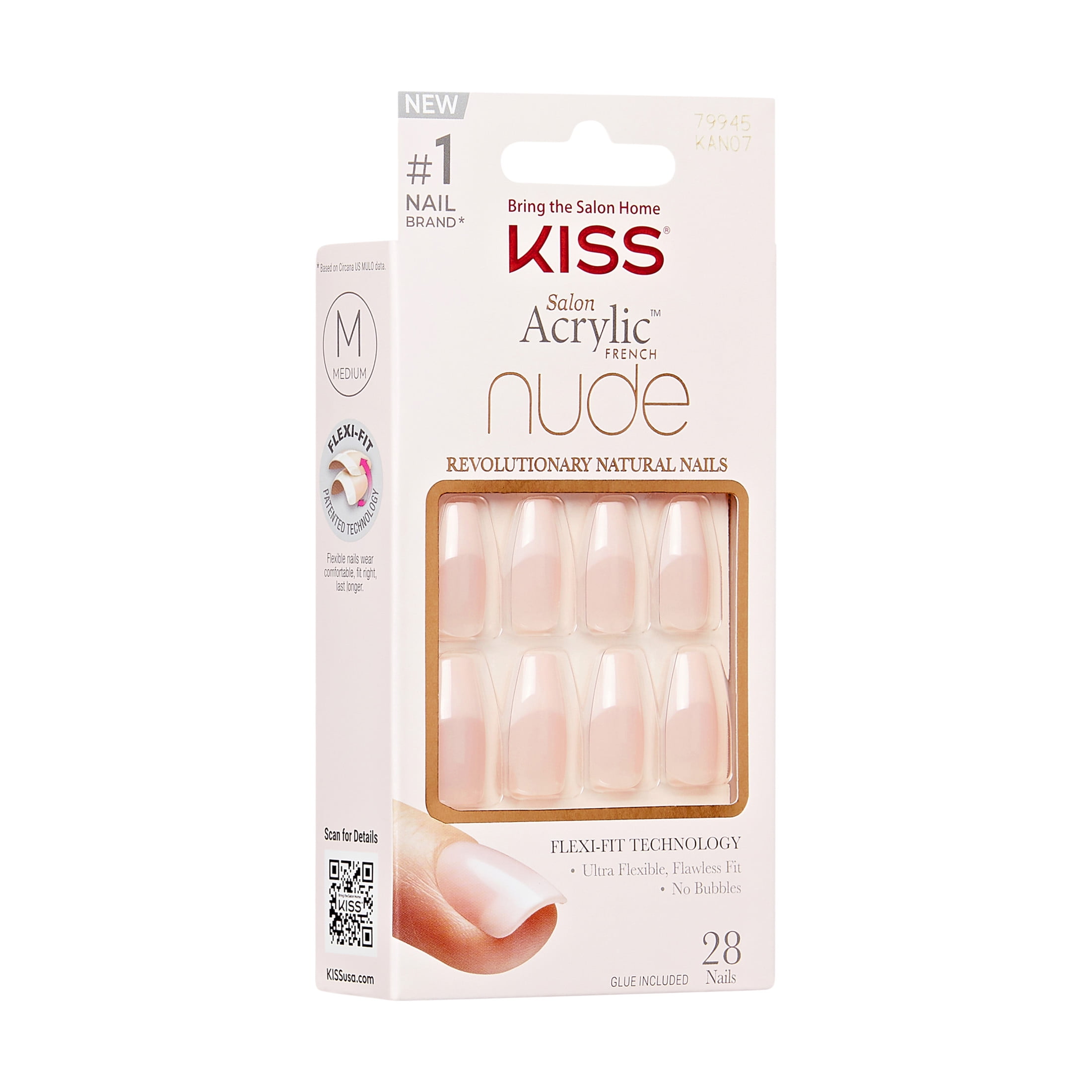 Kiss Salon Acrylic Nude French Press On Nails - Leilani