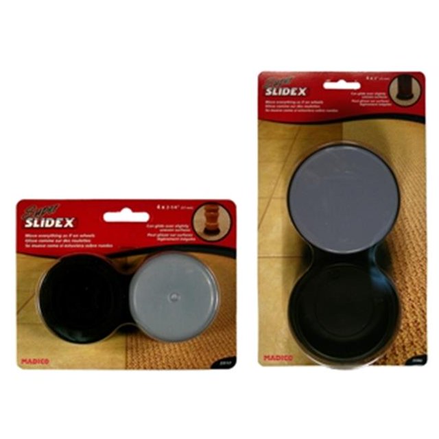 MADICO 23294 Super Slidex - 1.5 in. Nail-On Round High Density Polyethylene Pads - Grey - 5 Packs