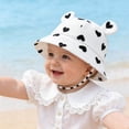 thumbnail image 5 of WUANDIXFA Baby Boy Girl Bear Ears Fisherman Hat Sun Hat Beach Cap Newborn Baby Shower Gift,Light Gray,3-12 Months, 5 of 6