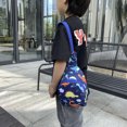 thumbnail image 1 of Bolsa De Pecho Bolso De Pecho Bolso Riñonera de nailon para niños, bandolera, con estampado de pecho de caballo y cuerno de dinosaurio, 1 of 8