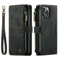 thumbnail image 2 of ELEHOLE Zipper Wallet Case Compatible with iPhone 14 Pro Max,PU Leather Soft TPU with Kickstand Shockproof Cash&Card Slot Full Len Protection Shock-Resistant Case Cover,Black, 2 of 11