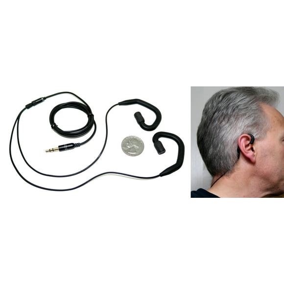 Low Noise Ear-Hook Binaural Microphones with flexible black cables