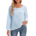thumbnail image 1 of Blusa, Blusa suelta para mujer Tallas grandes Manga larga Vintage Camisas sólidas para descansar Vac Abanopi Extragrande, 1 of 7