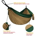 thumbnail image 4 of Gold Armour Camping Hammock - Extra Large Double Parachute Hammock Khaki and Dark Green, 4 of 7