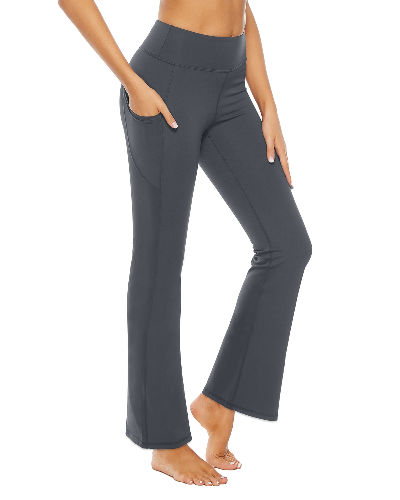 Stelle Women's Bootcut Yoga Pants with Pockets,High Waisted Tummy