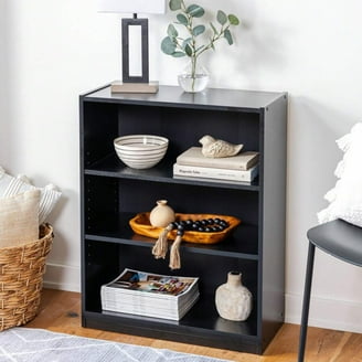 Mainstays No Tools 4-Shelf Storage Bookcase, True Black Oak