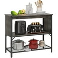 thumbnail image 3 of Bestier Farmhouse Portable Small Kitchen Island with Storage Coffee Bar Shelf Black, 3 of 7