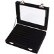thumbnail image 1 of Caja de joyería de cristal de terciopelo para mujer, caja de almacenamiento de exhibición, soporte para anillo, pendientes, soporte organizador Adepaton ZZY050, 1 of 7