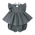 thumbnail image 2 of Toddler Baby Girl Summer Clothes Infant Girl Outfits Sleeveless Ruffle Top and Bloomers Shorts Set ﻿, 2 of 9