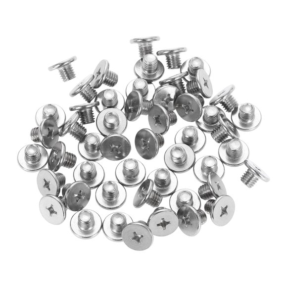 M8-1.25 x 8mm 100Pack Metal Flat Round Head Screws Phillips Drive Machine Bolt