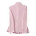 thumbnail image 5 of Byworldtasic Womens Suit Jacket Womens Pink White Fashion Single Breasted Solid Office Ladies Business Work Jacket Coat, 5 of 8