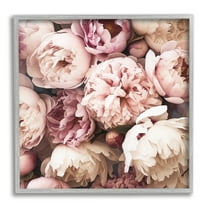 Stupell Industries Mixed Peonies Photography Botanical & Floral Photography Gray Framed Art Print Wall Art, 17 x 17