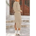 thumbnail image 2 of PRETTYGARDEN Women's 2 Piece Sets Lounge Striped Sweater Fall Casual Long Sleeve Knit Midi Skirts Matching Travel Outfits, 2 of 6