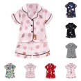 thumbnail image 3 of WOYY Newborn Girls Pajamas Cartoon Prints Short Sleeve Shirt Shorts 2Pcs Clothes Set, Sizes 6-12M, 3 of 3