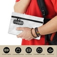thumbnail image 3 of Locked Money Bag with Zipper PU Leather Cash Lock Pouch Waterproof Locking Deposit Bag Portable Locking Bank Pouch for Documents Home Travels, 3 of 10