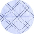 thumbnail image 1 of Ahgly Company Machine Washable Indoor Round Solid Blue Modern Area Rugs, 4' Round, 1 of 4