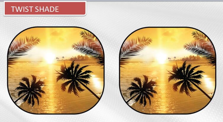 Auto Drive 2 Count Yellow Twist Sunshade of Product Size 28.5'' x 31.5''
