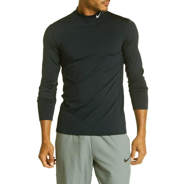 Nike - Nike Mock Neck Long Sleeve Men's Base Layer (Black, Large ...