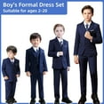 thumbnail image 2 of Boys Suit Slim Fit 5 Piece for Kids Toddler Suit Wedding Outfit for Teenage Boys Formal Tuxedo Set, 2 of 11