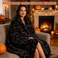 thumbnail image 3 of Faux Fur Halloween Throw Blanket, Soft Plush Blanket for Couch and Bed, Cozy Fall Blanket for Sofa, Warm Decorative Throw for Seasonal Home Accent, 3 of 9