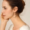 thumbnail image 5 of Chunky Gold Hoop Earrings for Women S925 Sterling Silver Post 14K Gold Plated Thick Tube Lightweight Hollow Hoops Earrings for Women, 5 of 6